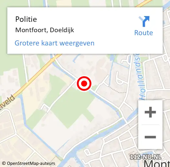 Locatie op kaart van de 112 melding: Politie Montfoort, Doeldijk op 2 juli 2014 08:30
