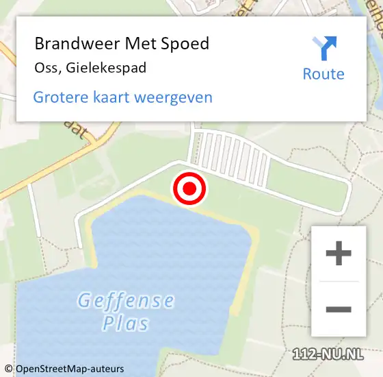 Locatie op kaart van de 112 melding: Brandweer Met Spoed Naar Oss, Gielekespad op 13 december 2021 10:09