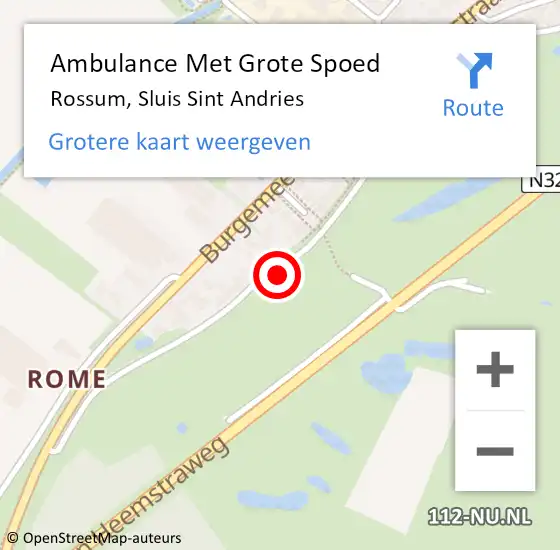 Locatie op kaart van de 112 melding: Ambulance Met Grote Spoed Naar Rossum, Sluis Sint Andries op 13 december 2021 10:20