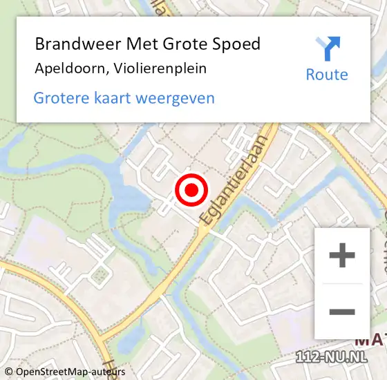 Locatie op kaart van de 112 melding: Brandweer Met Grote Spoed Naar Apeldoorn, Violierenplein op 13 december 2021 10:40