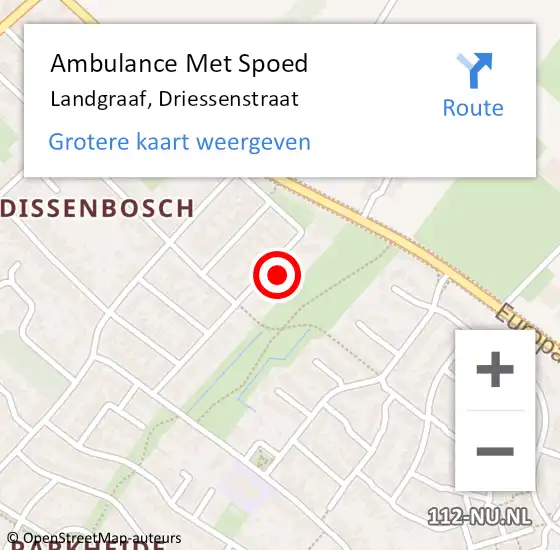 Locatie op kaart van de 112 melding: Ambulance Met Spoed Naar Landgraaf, Driessenstraat op 2 juli 2014 08:39