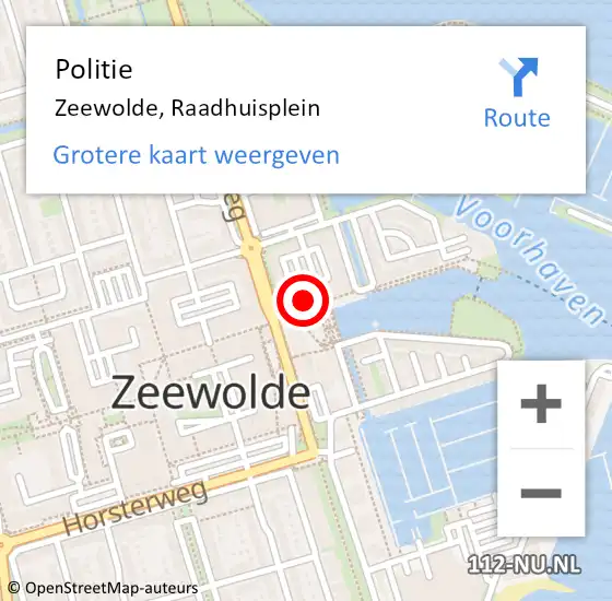 Locatie op kaart van de 112 melding: Politie Zeewolde, Raadhuisplein op 13 december 2021 11:03