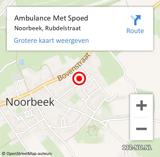 Locatie op kaart van de 112 melding: Ambulance Met Spoed Naar Noorbeek, Rubdelstraat op 2 juli 2014 08:42