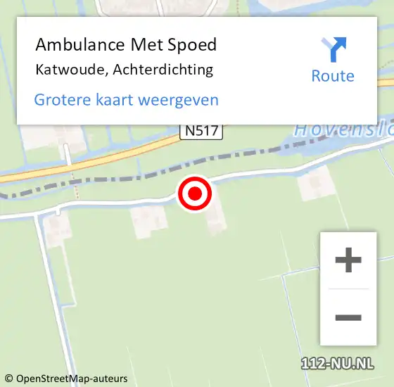 Locatie op kaart van de 112 melding: Ambulance Met Spoed Naar Katwoude, Achterdichting op 13 december 2021 13:56