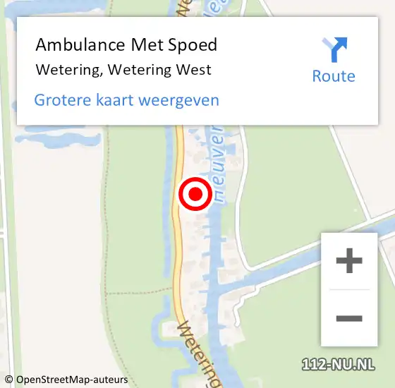 Locatie op kaart van de 112 melding: Ambulance Met Spoed Naar Wetering, Wetering West op 13 december 2021 14:45