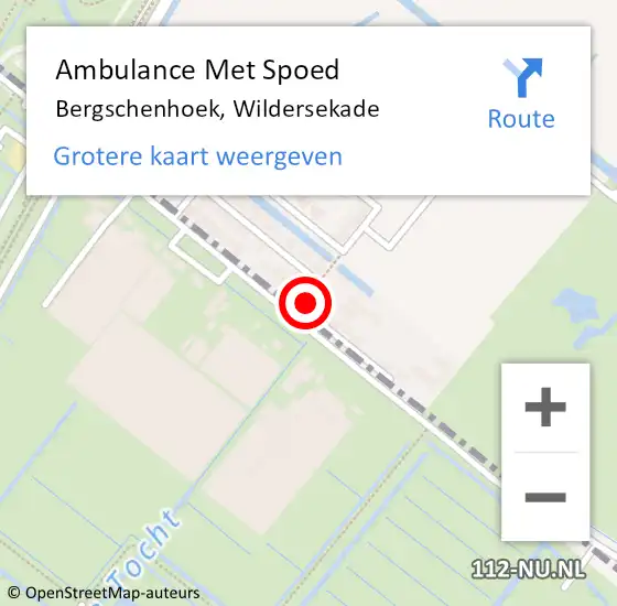 Locatie op kaart van de 112 melding: Ambulance Met Spoed Naar Bergschenhoek, Wildersekade op 13 december 2021 14:47