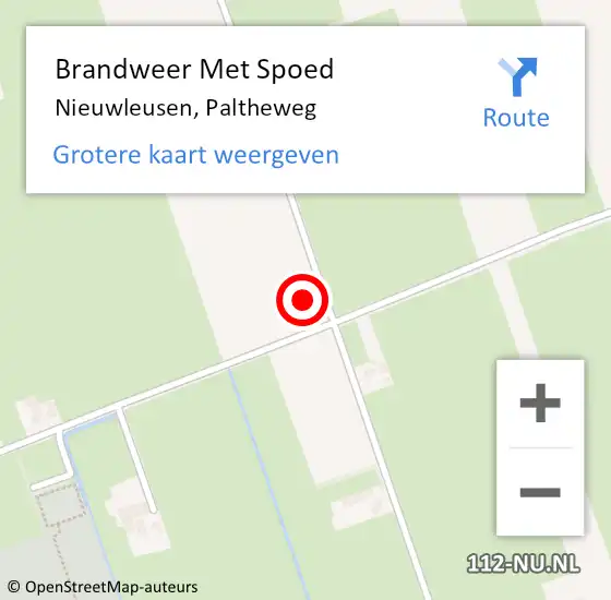 Locatie op kaart van de 112 melding: Brandweer Met Spoed Naar Nieuwleusen, Paltheweg op 13 december 2021 15:14