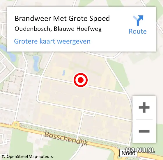 Locatie op kaart van de 112 melding: Brandweer Met Grote Spoed Naar Oudenbosch, Blauwe Hoefweg op 2 juli 2014 09:13