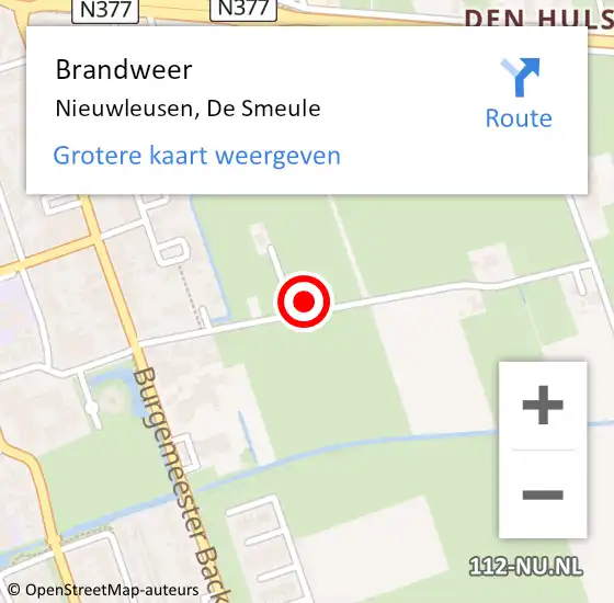 Locatie op kaart van de 112 melding: Brandweer Nieuwleusen, De Smeule op 13 december 2021 15:57