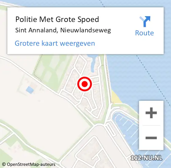 Locatie op kaart van de 112 melding: Politie Met Grote Spoed Naar Sint Annaland, Nieuwlandseweg op 13 december 2021 16:08