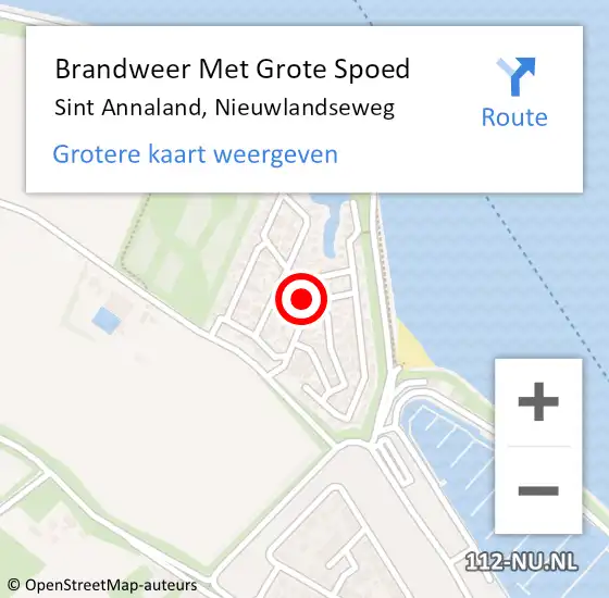 Locatie op kaart van de 112 melding: Brandweer Met Grote Spoed Naar Sint Annaland, Nieuwlandseweg op 13 december 2021 16:10