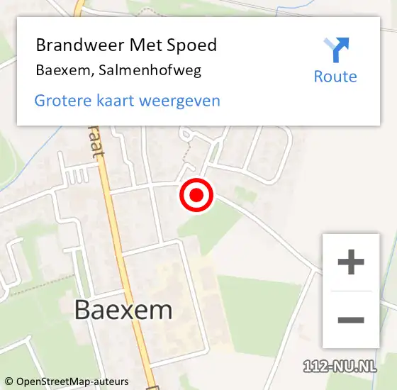 Locatie op kaart van de 112 melding: Brandweer Met Spoed Naar Baexem, Salmenhofweg op 13 december 2021 16:26