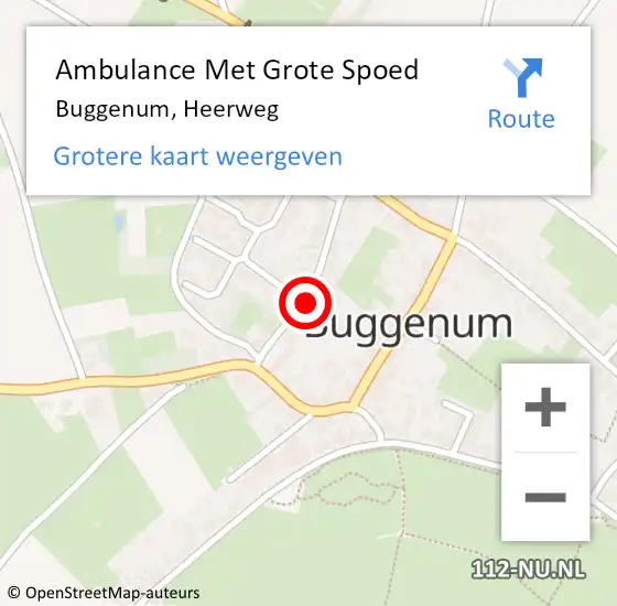 Locatie op kaart van de 112 melding: Ambulance Met Grote Spoed Naar Buggenum, Heerweg op 13 december 2021 18:15