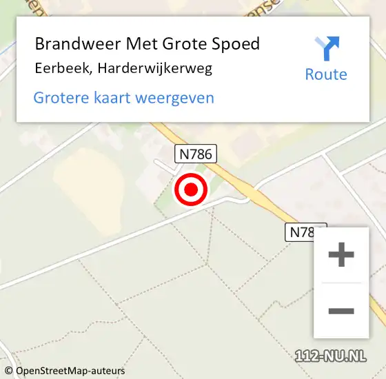 Locatie op kaart van de 112 melding: Brandweer Met Grote Spoed Naar Eerbeek, Harderwijkerweg op 13 december 2021 18:39