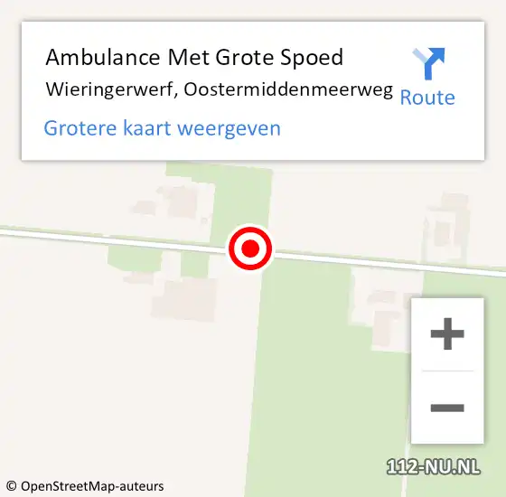 Locatie op kaart van de 112 melding: Ambulance Met Grote Spoed Naar Wieringerwerf, Oostermiddenmeerweg op 13 december 2021 19:24