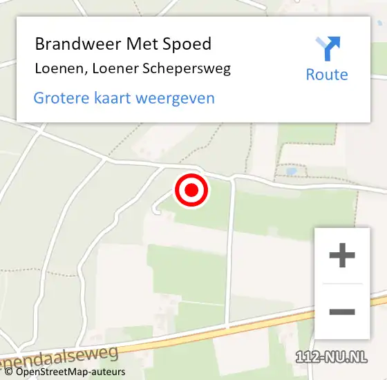 Locatie op kaart van de 112 melding: Brandweer Met Spoed Naar Loenen, Loener Schepersweg op 13 december 2021 20:03