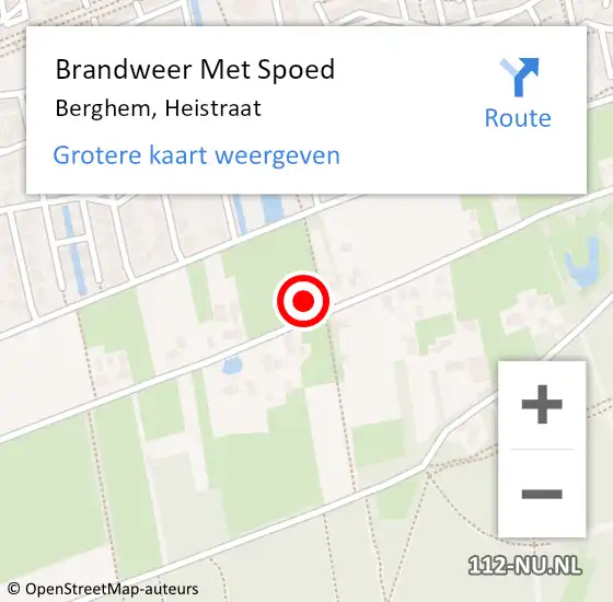 Locatie op kaart van de 112 melding: Brandweer Met Spoed Naar Berghem, Heistraat op 13 december 2021 21:07