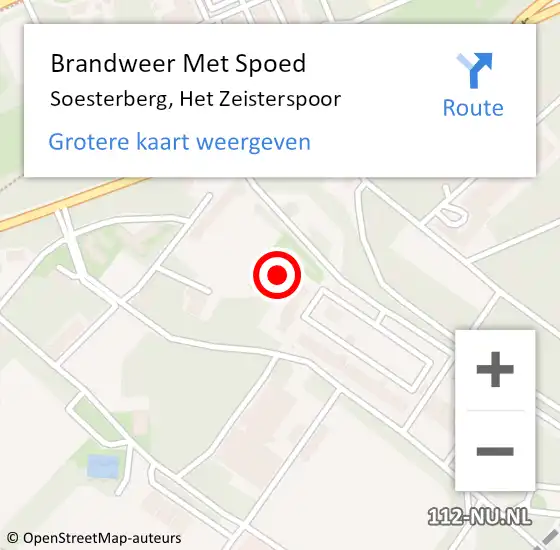 Locatie op kaart van de 112 melding: Brandweer Met Spoed Naar Soesterberg, Het Zeisterspoor op 13 december 2021 21:35