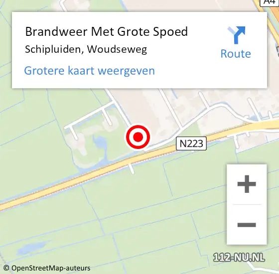 Locatie op kaart van de 112 melding: Brandweer Met Grote Spoed Naar Schipluiden, Woudseweg op 13 december 2021 22:39