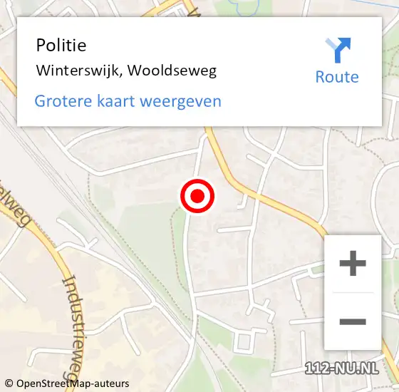 Locatie op kaart van de 112 melding: Politie Winterswijk, Wooldseweg op 13 december 2021 23:07