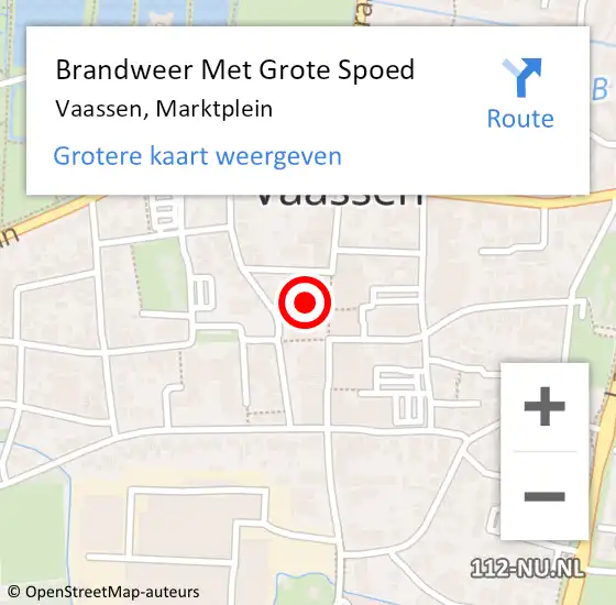 Locatie op kaart van de 112 melding: Brandweer Met Grote Spoed Naar Vaassen, Marktplein op 14 december 2021 04:19