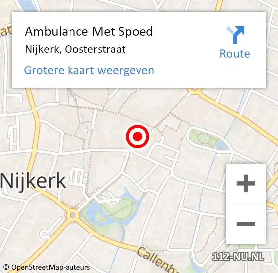 Locatie op kaart van de 112 melding: Ambulance Met Spoed Naar Nijkerk, Oosterstraat op 14 december 2021 07:02