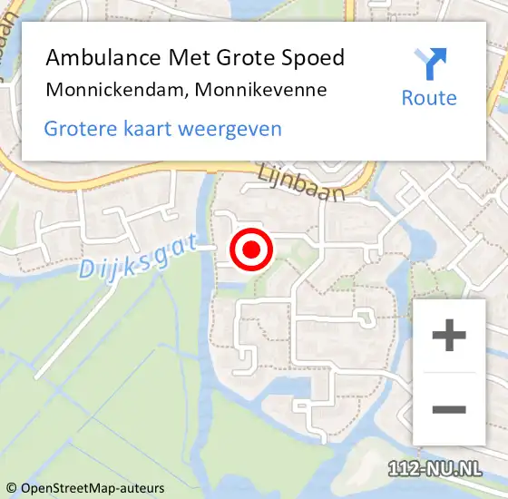 Locatie op kaart van de 112 melding: Ambulance Met Grote Spoed Naar Monnickendam, Monnikevenne op 14 december 2021 07:32