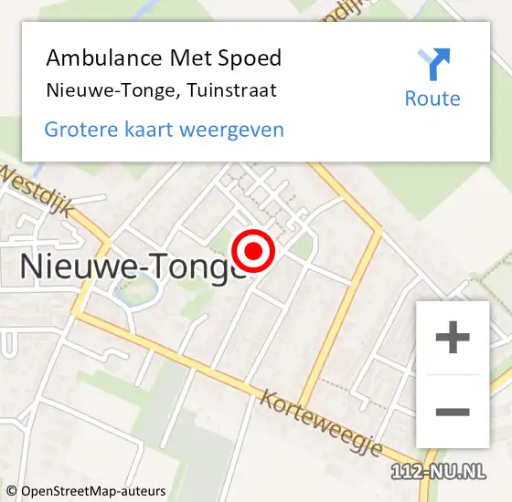 Locatie op kaart van de 112 melding: Ambulance Met Spoed Naar Nieuwe-Tonge, Tuinstraat op 2 juli 2014 10:08