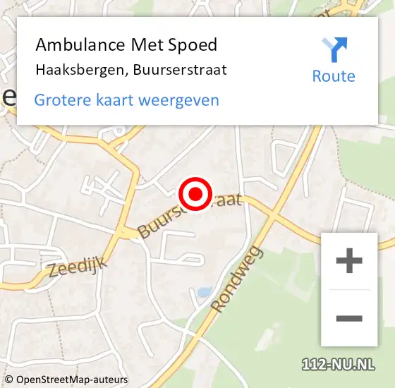 Locatie op kaart van de 112 melding: Ambulance Met Spoed Naar Haaksbergen, Buurserstraat op 14 december 2021 09:05