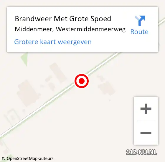 Locatie op kaart van de 112 melding: Brandweer Met Grote Spoed Naar Middenmeer, Westermiddenmeerweg op 14 december 2021 09:07