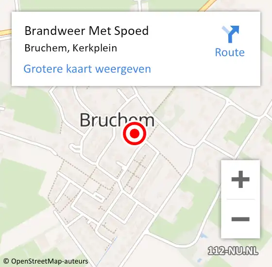 Locatie op kaart van de 112 melding: Brandweer Met Spoed Naar Bruchem, Kerkplein op 14 december 2021 09:25