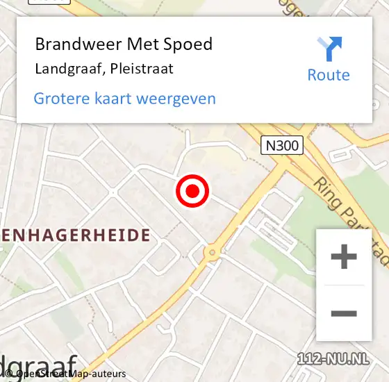 Locatie op kaart van de 112 melding: Brandweer Met Spoed Naar Landgraaf, Pleistraat op 14 december 2021 11:39