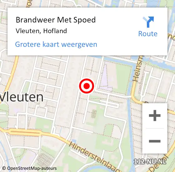 Locatie op kaart van de 112 melding: Brandweer Met Spoed Naar Vleuten, Hofland op 14 december 2021 12:45