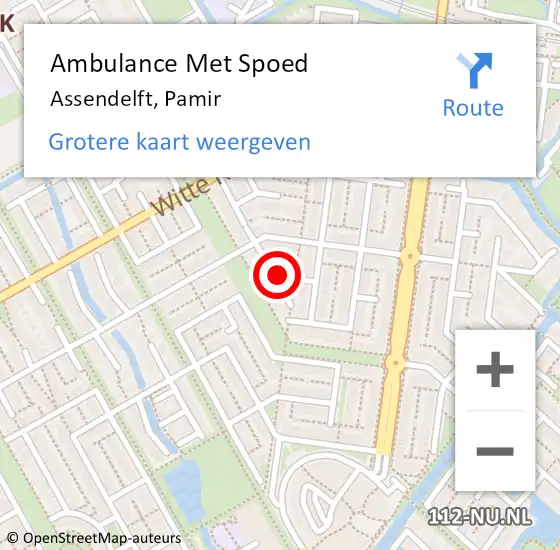 Locatie op kaart van de 112 melding: Ambulance Met Spoed Naar Assendelft, Pamir op 14 december 2021 12:50