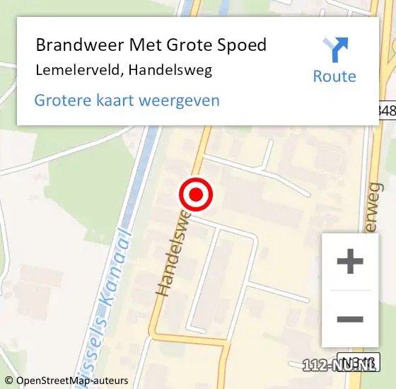 Locatie op kaart van de 112 melding: Brandweer Met Grote Spoed Naar Lemelerveld, Handelsweg op 14 december 2021 13:50