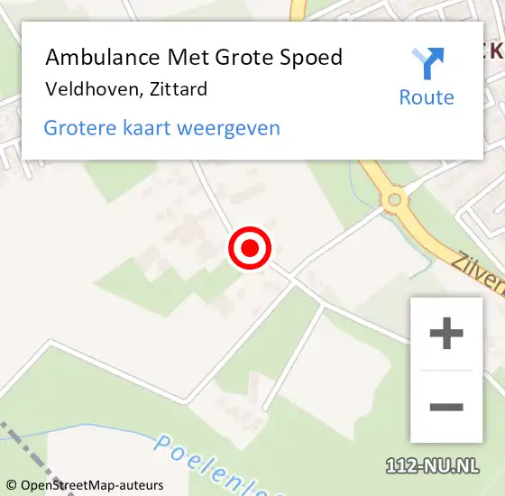 Locatie op kaart van de 112 melding: Ambulance Met Grote Spoed Naar Veldhoven, Zittard op 14 december 2021 14:06
