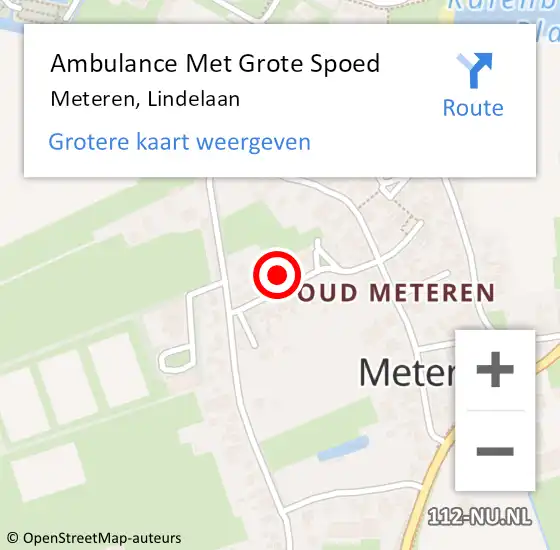 Locatie op kaart van de 112 melding: Ambulance Met Grote Spoed Naar Meteren, Lindelaan op 14 december 2021 15:18