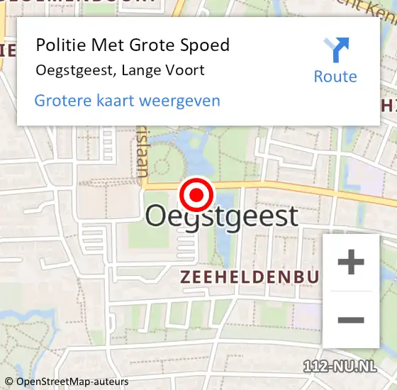 Locatie op kaart van de 112 melding: Politie Met Grote Spoed Naar Oegstgeest, Lange Voort op 14 december 2021 15:21