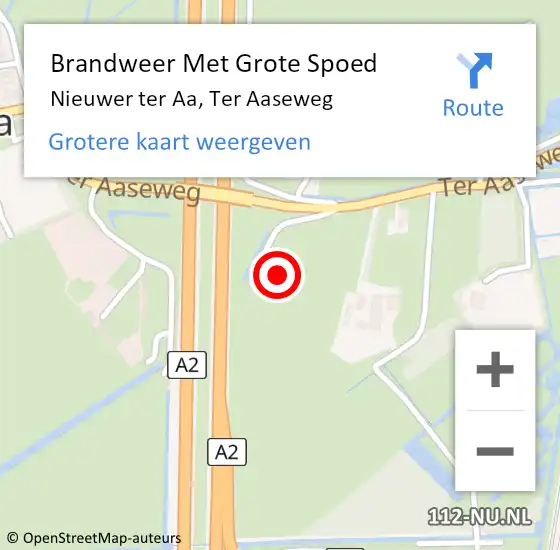 Locatie op kaart van de 112 melding: Brandweer Met Grote Spoed Naar Nieuwer ter Aa, Ter Aaseweg op 14 december 2021 15:23