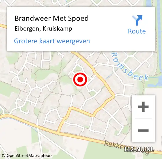 Locatie op kaart van de 112 melding: Brandweer Met Spoed Naar Eibergen, Kruiskamp op 14 december 2021 15:39