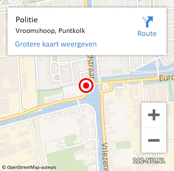 Locatie op kaart van de 112 melding: Politie Vroomshoop, Puntkolk op 14 december 2021 15:47
