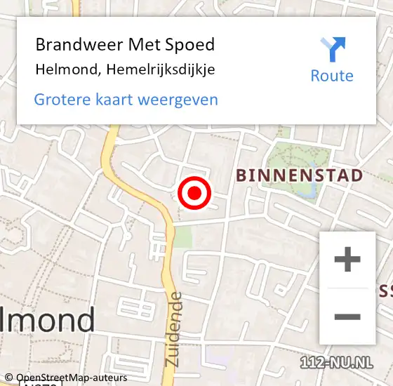 Locatie op kaart van de 112 melding: Brandweer Met Spoed Naar Helmond, Hemelrijksdijkje op 14 december 2021 17:21