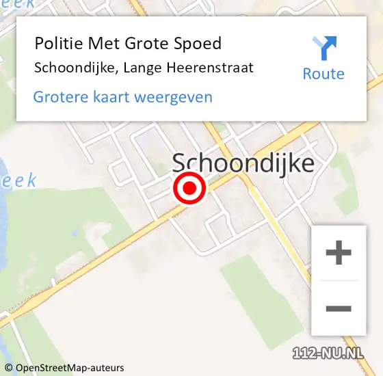 Locatie op kaart van de 112 melding: Politie Met Grote Spoed Naar Schoondijke, Lange Heerenstraat op 14 december 2021 17:49