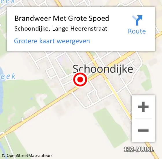 Locatie op kaart van de 112 melding: Brandweer Met Grote Spoed Naar Schoondijke, Lange Heerenstraat op 14 december 2021 17:50