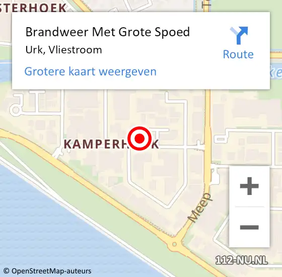 Locatie op kaart van de 112 melding: Brandweer Met Grote Spoed Naar Urk, Vliestroom op 14 december 2021 19:00