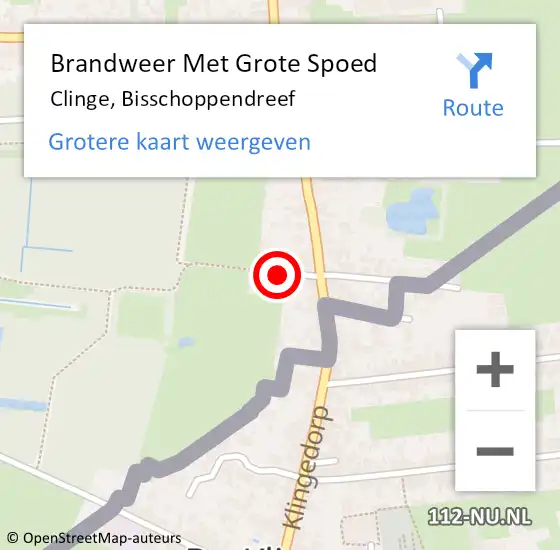 Locatie op kaart van de 112 melding: Brandweer Met Grote Spoed Naar Clinge, Bisschoppendreef op 14 december 2021 20:32