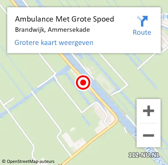 Locatie op kaart van de 112 melding: Ambulance Met Grote Spoed Naar Brandwijk, Ammersekade op 14 december 2021 20:53