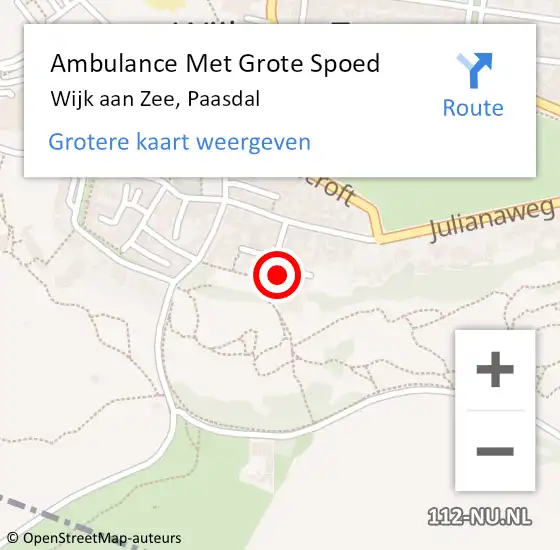 Locatie op kaart van de 112 melding: Ambulance Met Grote Spoed Naar Wijk aan Zee, Paasdal op 15 december 2021 02:32