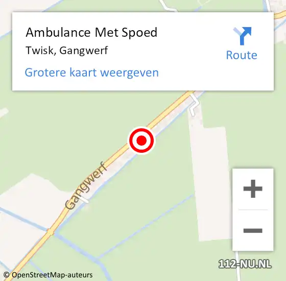 Locatie op kaart van de 112 melding: Ambulance Met Spoed Naar Twisk, Gangwerf op 15 december 2021 06:27