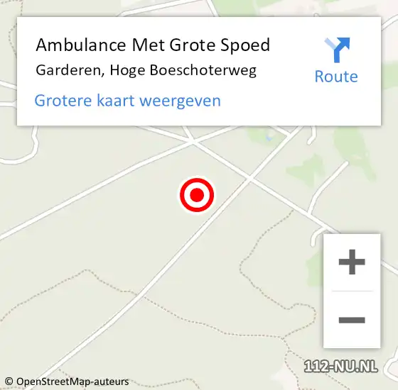 Locatie op kaart van de 112 melding: Ambulance Met Grote Spoed Naar Garderen, Hoge Boeschoterweg op 15 december 2021 07:08